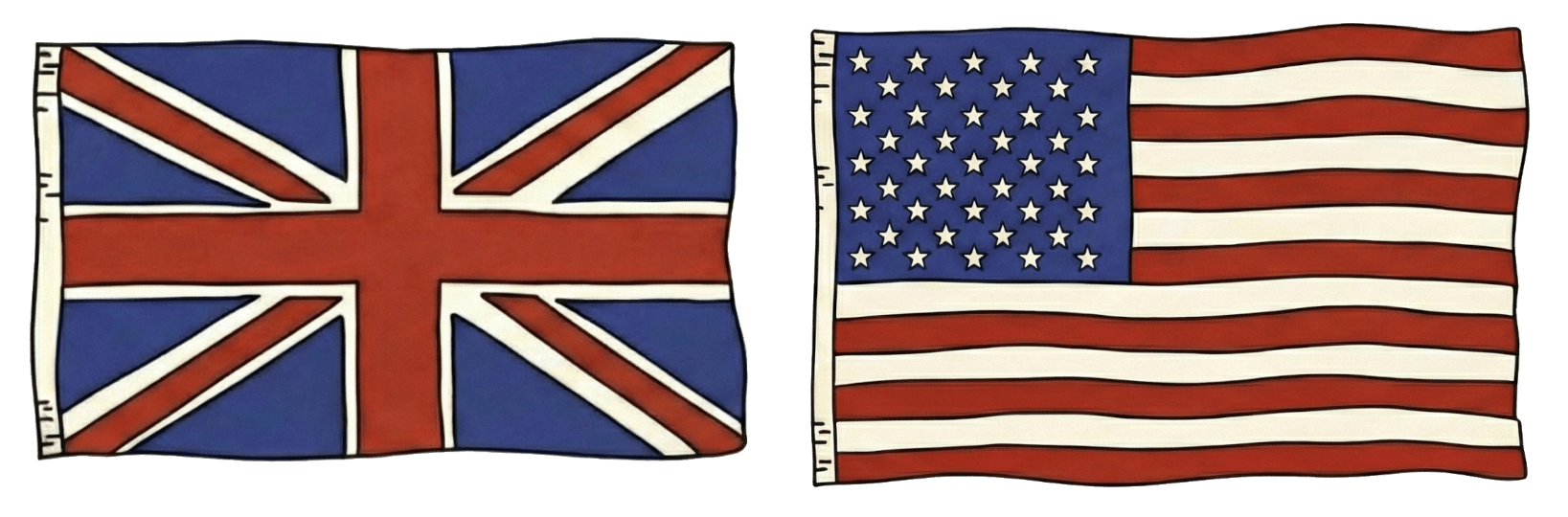 Drapeau anglais & américain